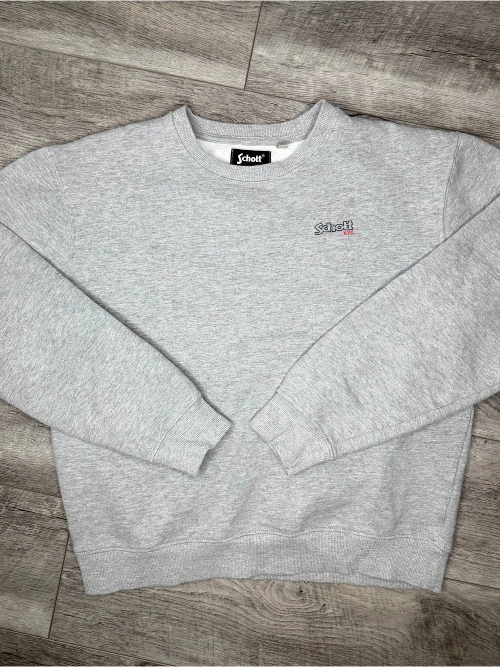 Schott NYC Light Gray Crewneck Sweatshirt - Men's